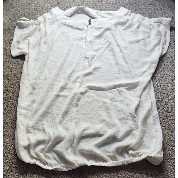 ANA Women Top Shirt Blouse Extra Large White Button Front Hi Low Hem Dress XL - Picture 1 of 8